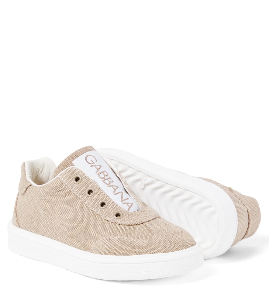 Dolce & Gabbana Canvas Sneakers In Neutral