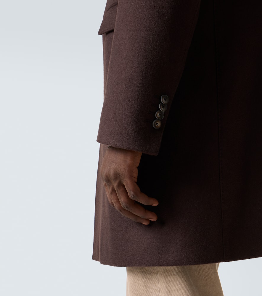 Herno Quilted Nylon-trimmed Cashmere Top Coat In Brown