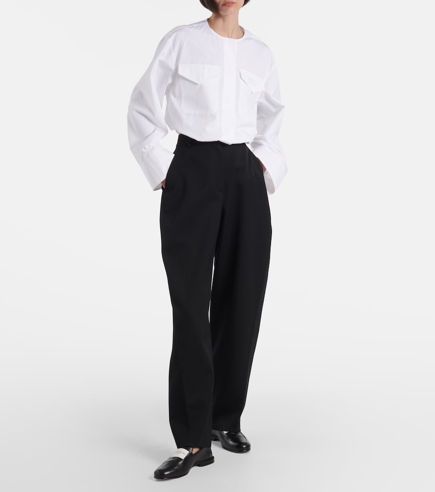 Givenchy Logo cropped cotton poplin shirt
