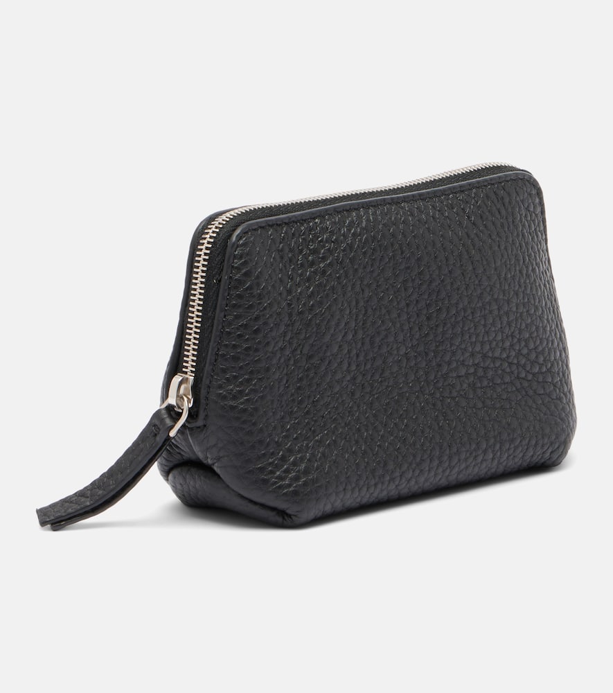 The Row Owen Leather Pouch In Black