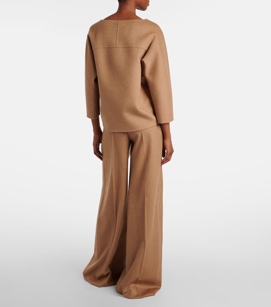 Max Mara Radioso Camel Hair Blouse In Sand