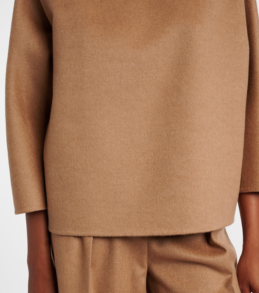 Max Mara Radioso Camel Hair Blouse In Sand