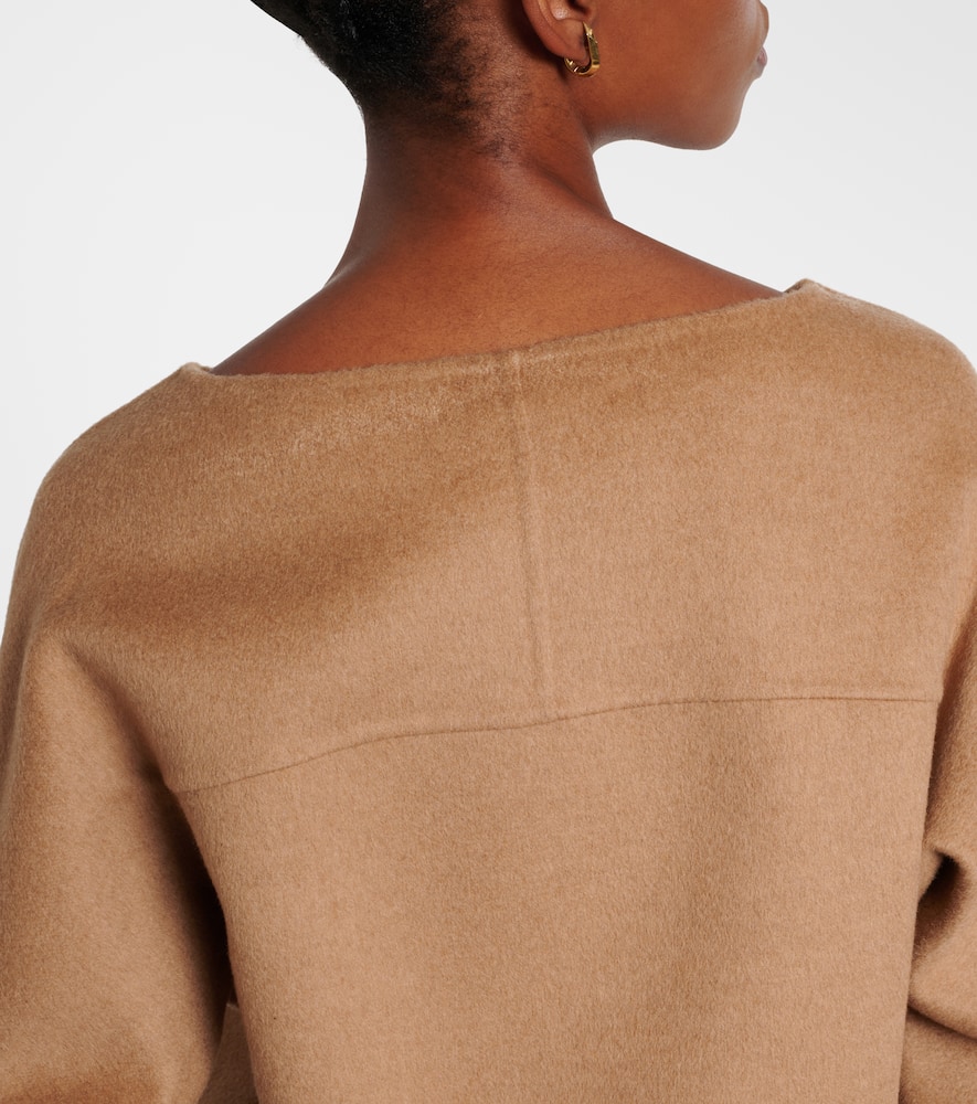 Max Mara Radioso Camel Hair Blouse In Sand