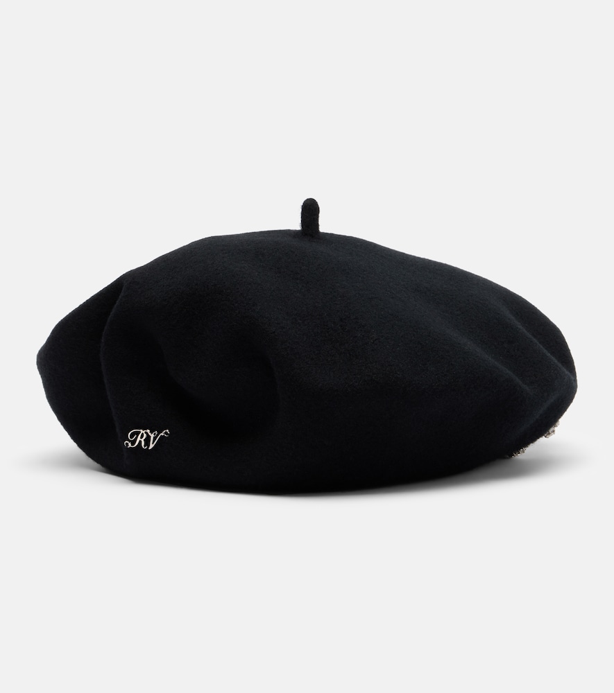  Roger Vivier Roger Vivier Embellished Wool Beret 