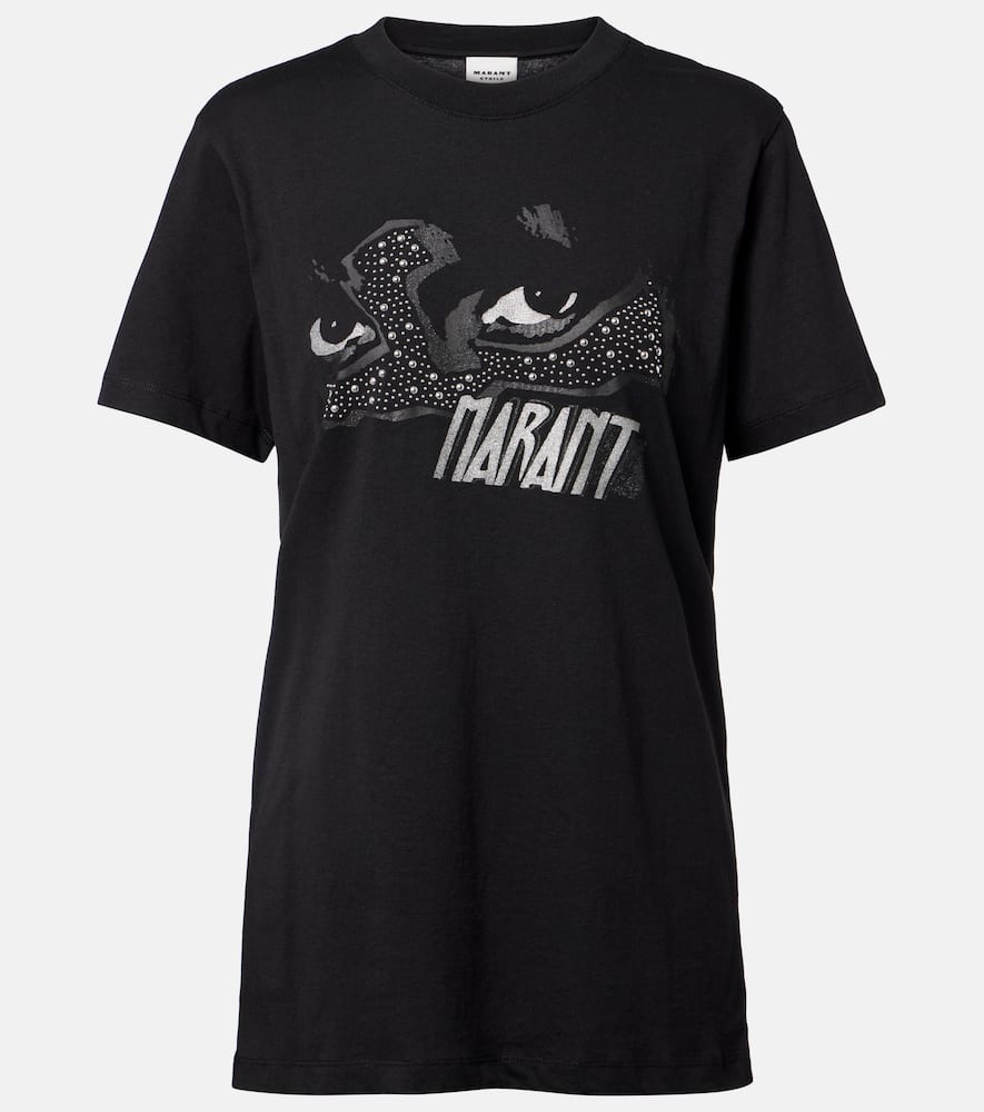 Isabel Marant Étoile Zoeline Printed Cotton Jersey T-shirt In Black