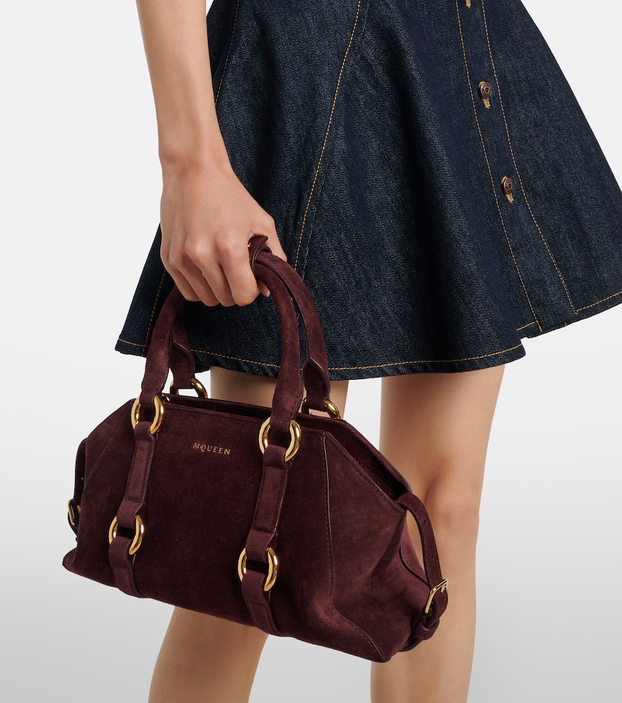 McQueen Farringdon Small suede tote bag
