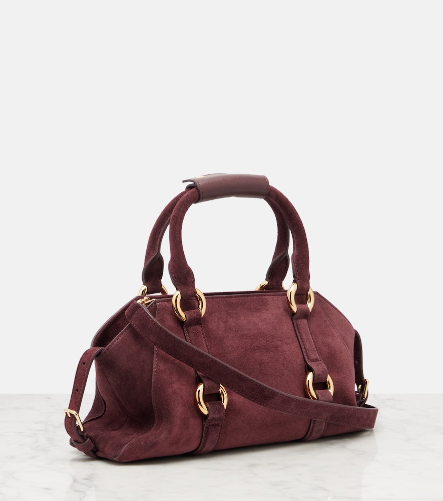 Mcqueen Mcqueen Farringdon Small Suede Tote Bag 