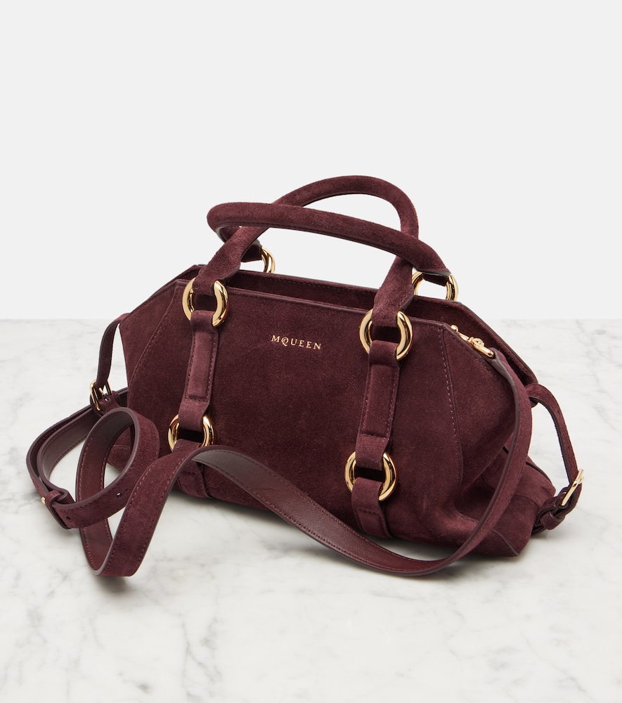  Mcqueen Mcqueen Farringdon Small Suede Tote Bag 