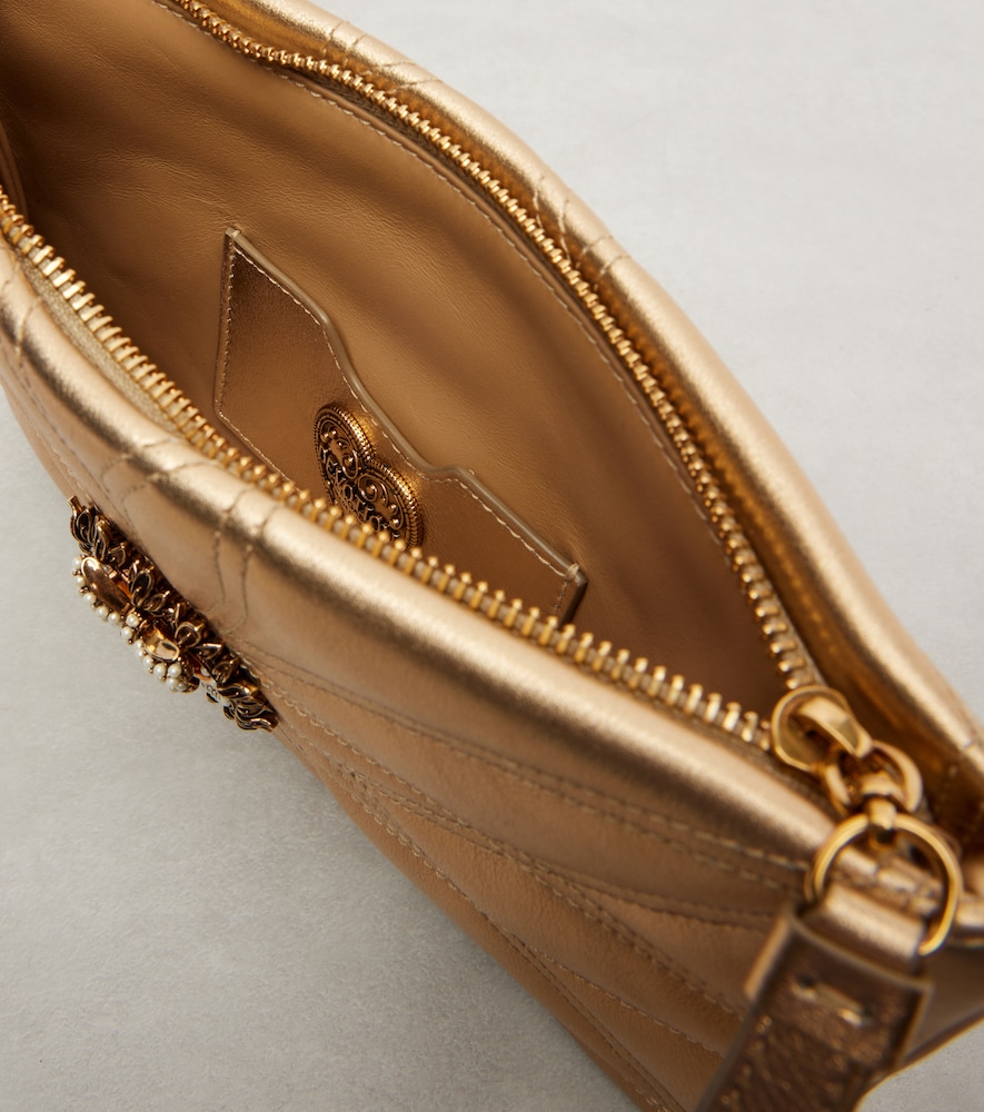  Dolce&gabbana Dolce&gabbana Devotion Mini Metallic Leather Pouch 