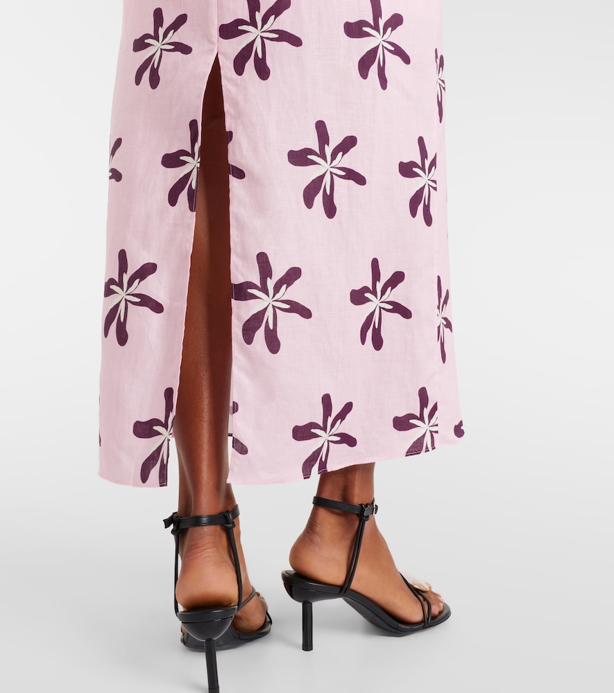  Cala De La Cruz Cala De La Cruz Magda Floral Linen Maxi Skirt 