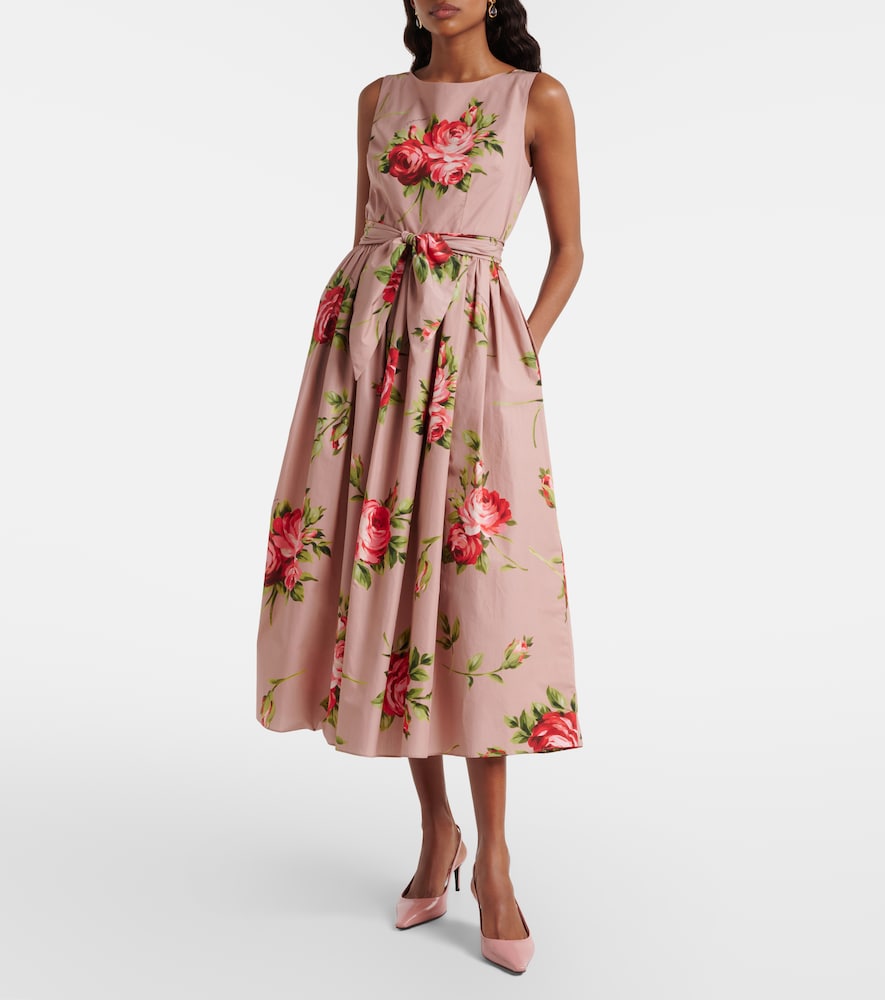 Dolce & Gabbana Floral belted cotton midi dress