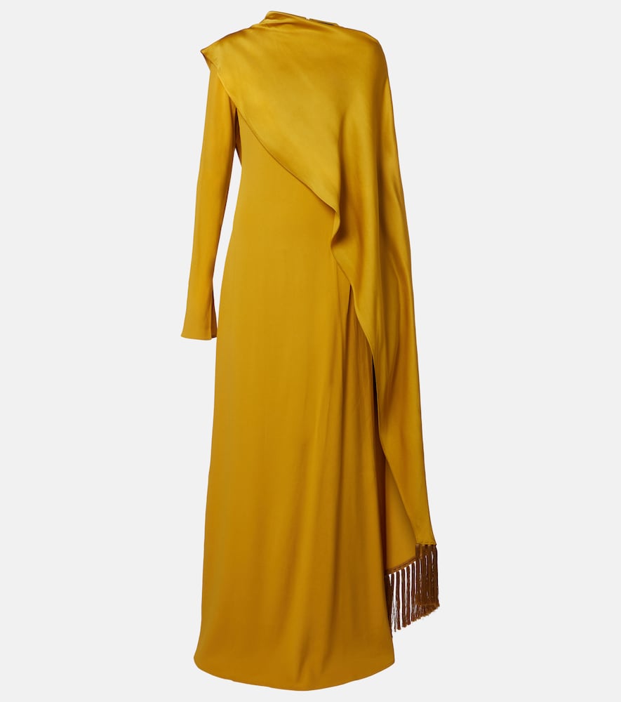 Taller Marmo Mounia caped crêpe cady gown