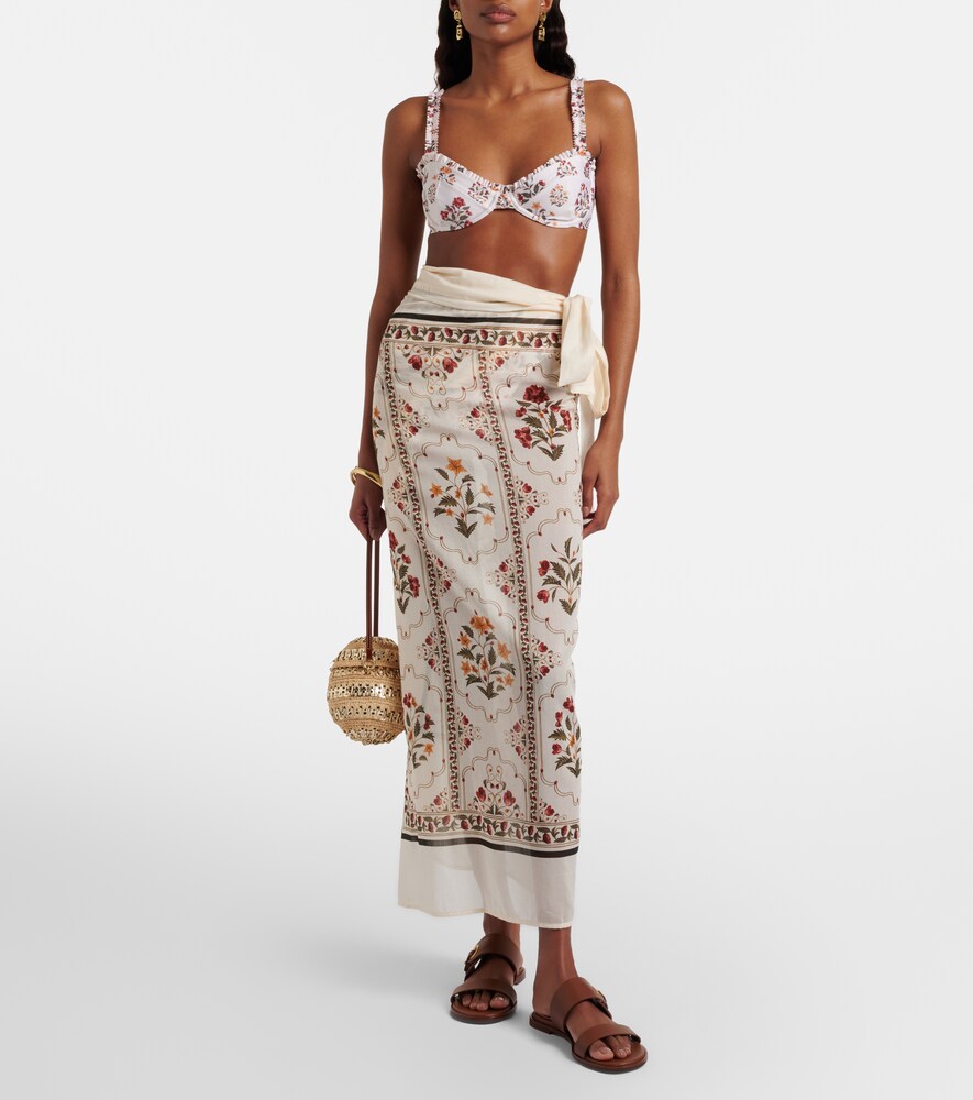 Agua by Agua Bendita Floral cotton and silk beach cover-up