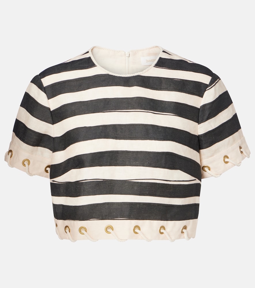 Zimmermann Rebellion Stripe Rope Top In Black Stripe In Multi
