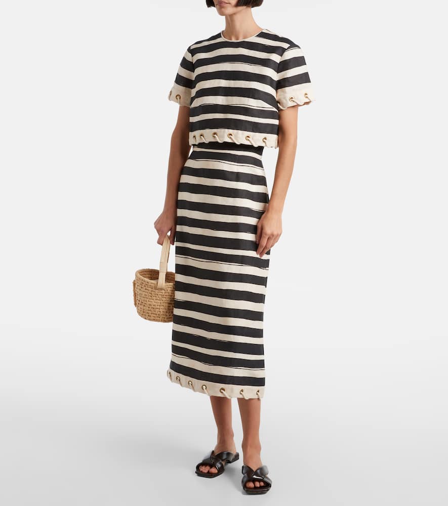Zimmermann Rebellion Stripe Rope Top In Black Stripe In Multi