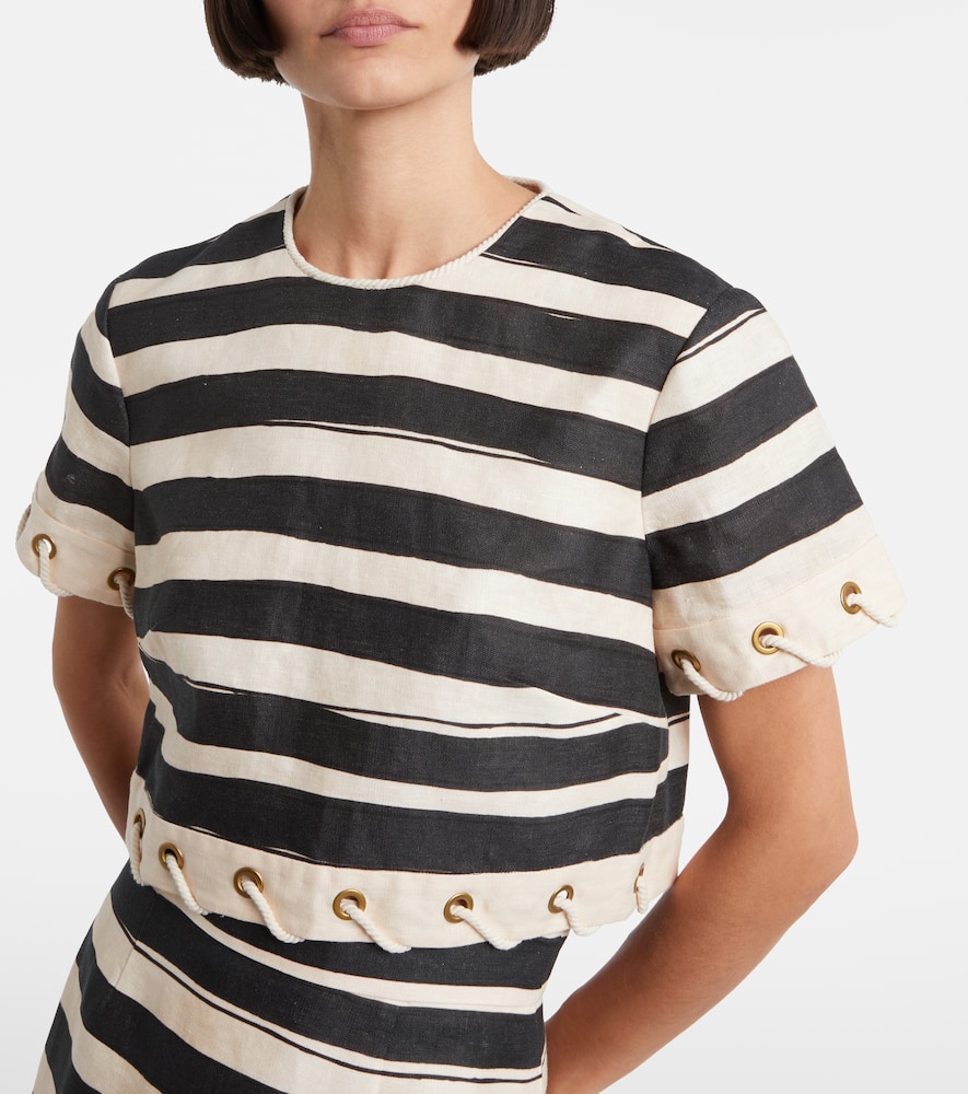 Zimmermann Rebellion Stripe Rope Top In Black Stripe In Multi