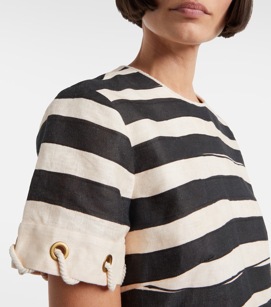 Zimmermann Rebellion Stripe Rope Top In Black Stripe In Multi