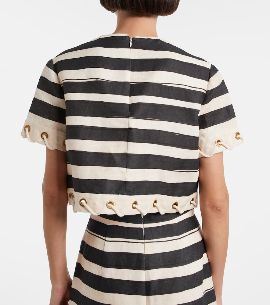 Zimmermann Rebellion Stripe Rope Top In Black Stripe In Multi