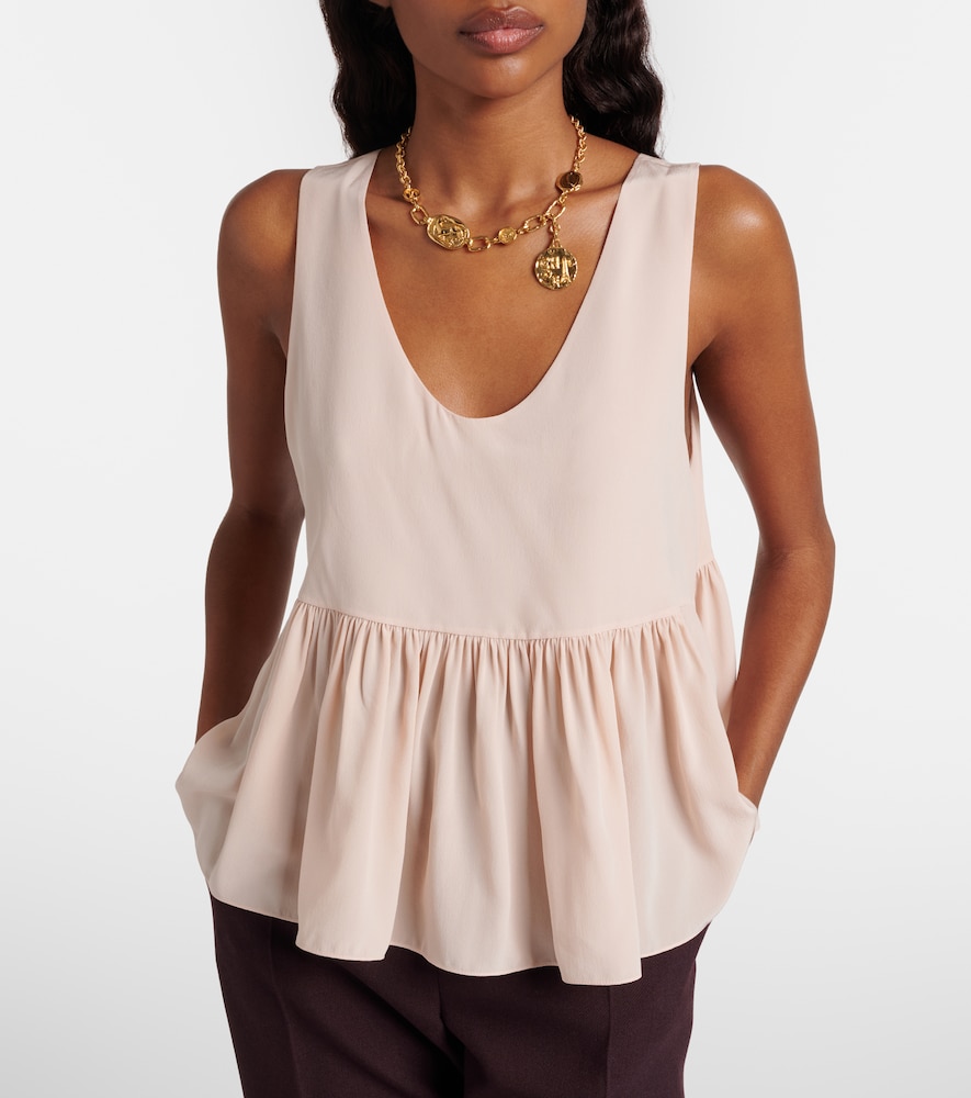  Chloe Chloã© Peplum Silk Crãªpe De Chine Top 
