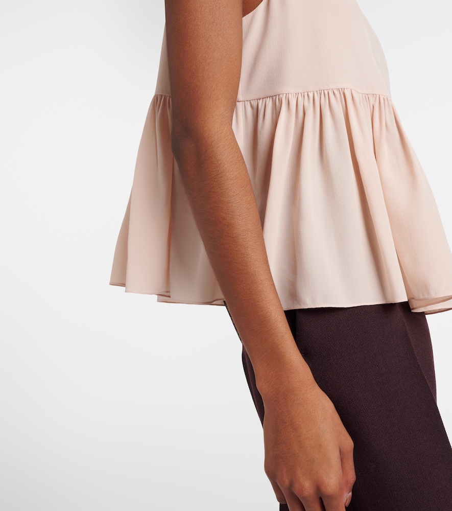  Chloe Chloã© Peplum Silk Crãªpe De Chine Top 