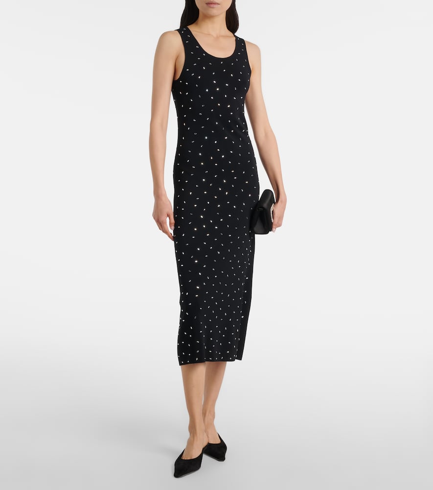 Altuzarra Geordie Embellished Jersey Midi Dress In Black