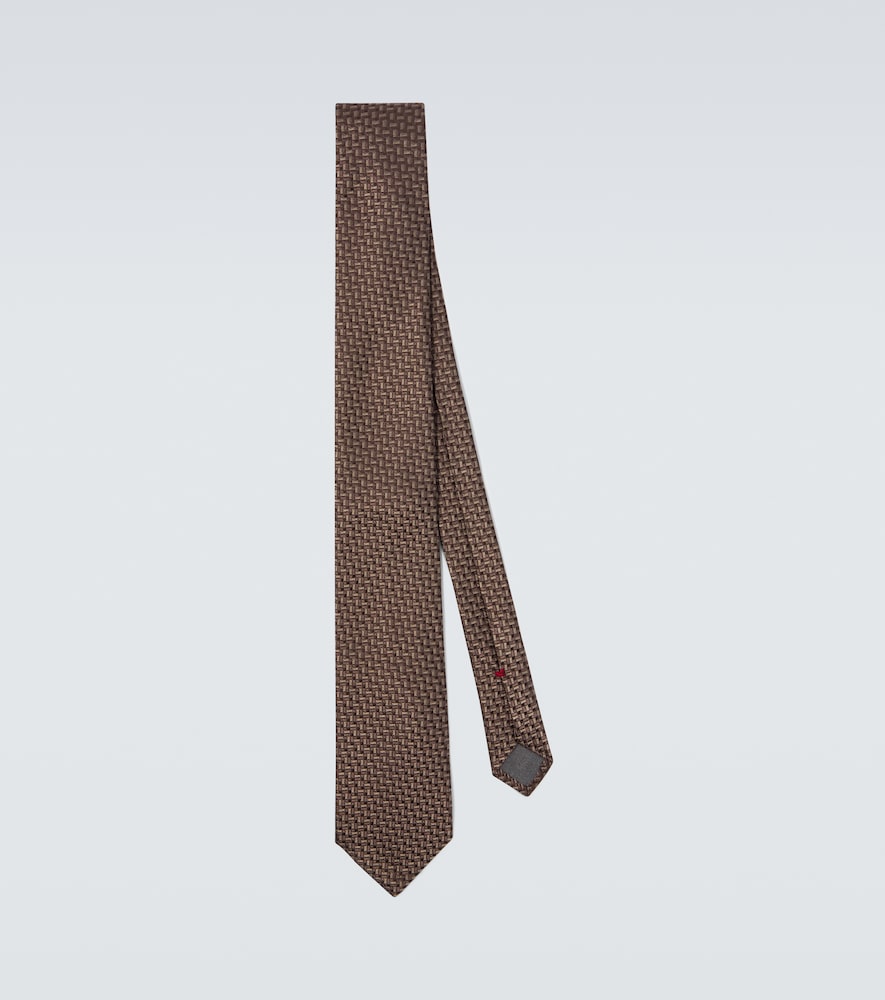 Brunello Cucinelli Men's Brown Silk Jacquard Tie - Mytheresa