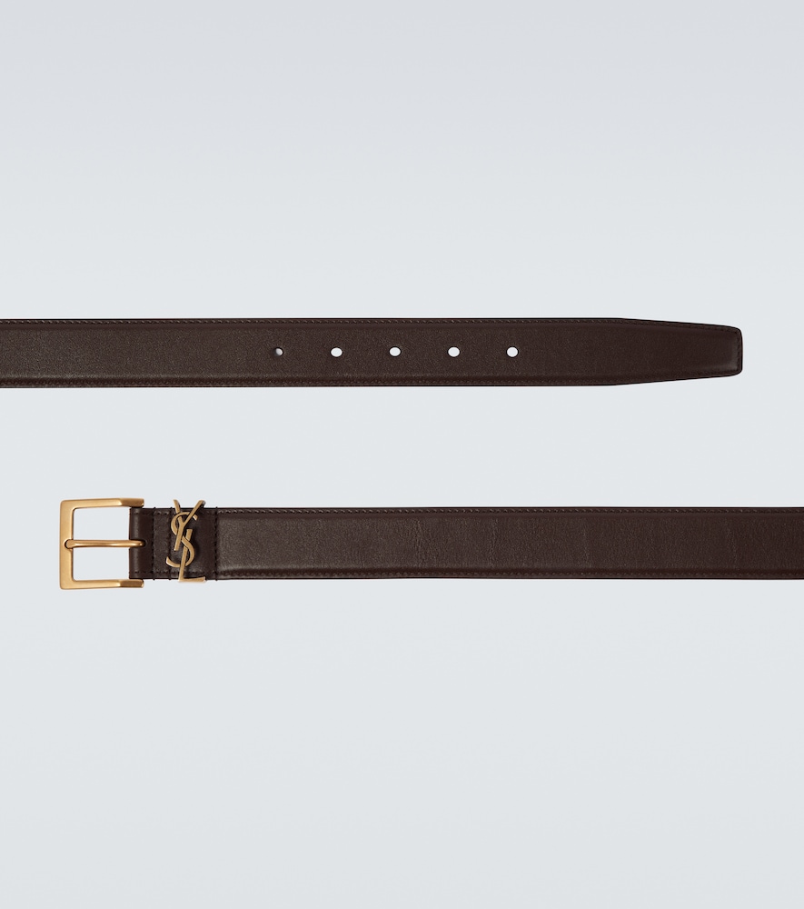  Saint Laurent Saint Laurent Cassandre Vadim Leather Belt 