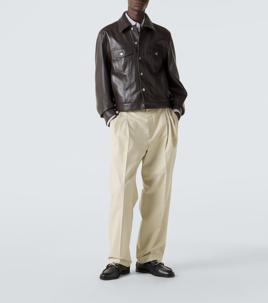  Bottega Veneta Bottega Veneta Lederjacke Intrecciato 