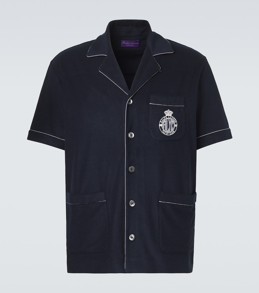 Ralph Lauren Purple Label Embroidered cotton and silk terry shirt