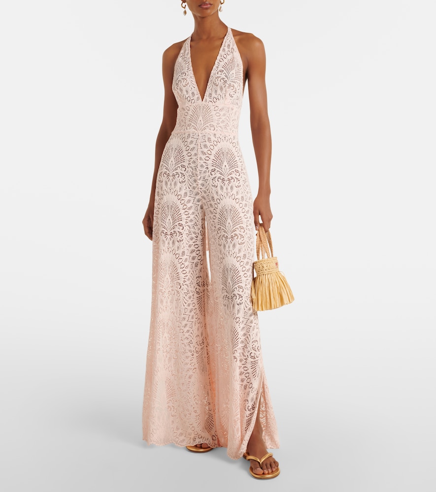  Alexandra Miro Alexandra Miro Irena Halterneck Lace Jumpsuit 