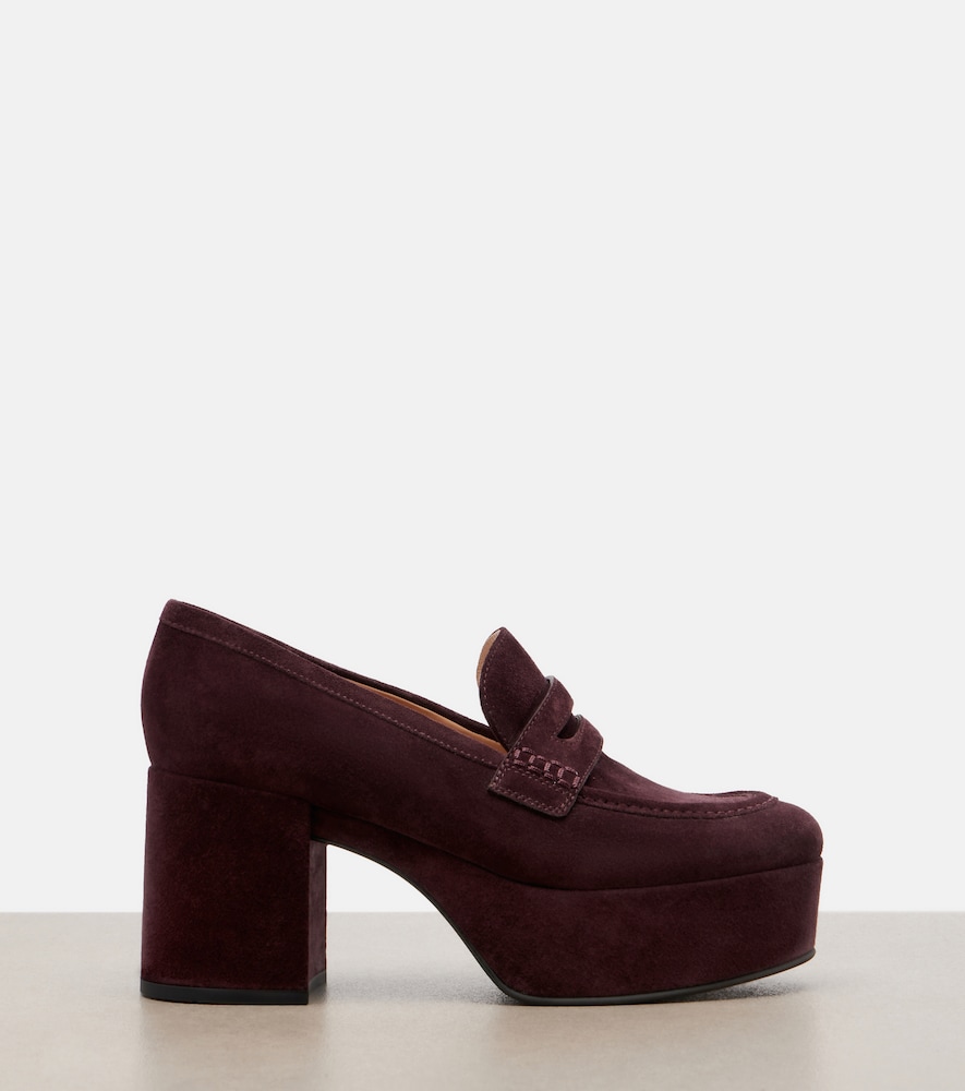 Jenna Suede Platform Penny Loafers