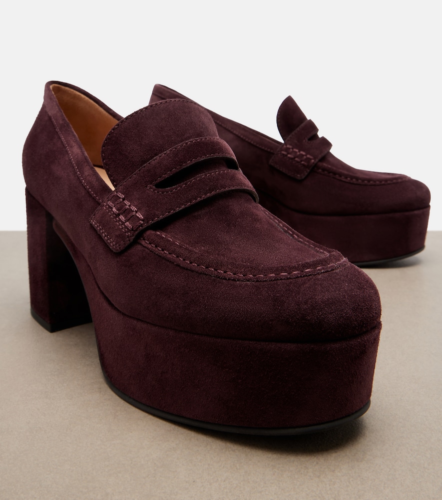Jenna Suede Platform Penny Loafers