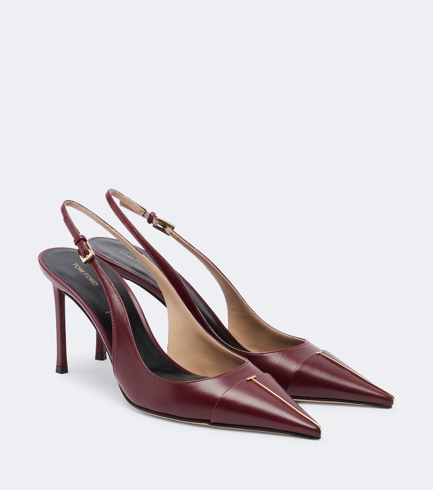 Slingback-Pumps aus Leder