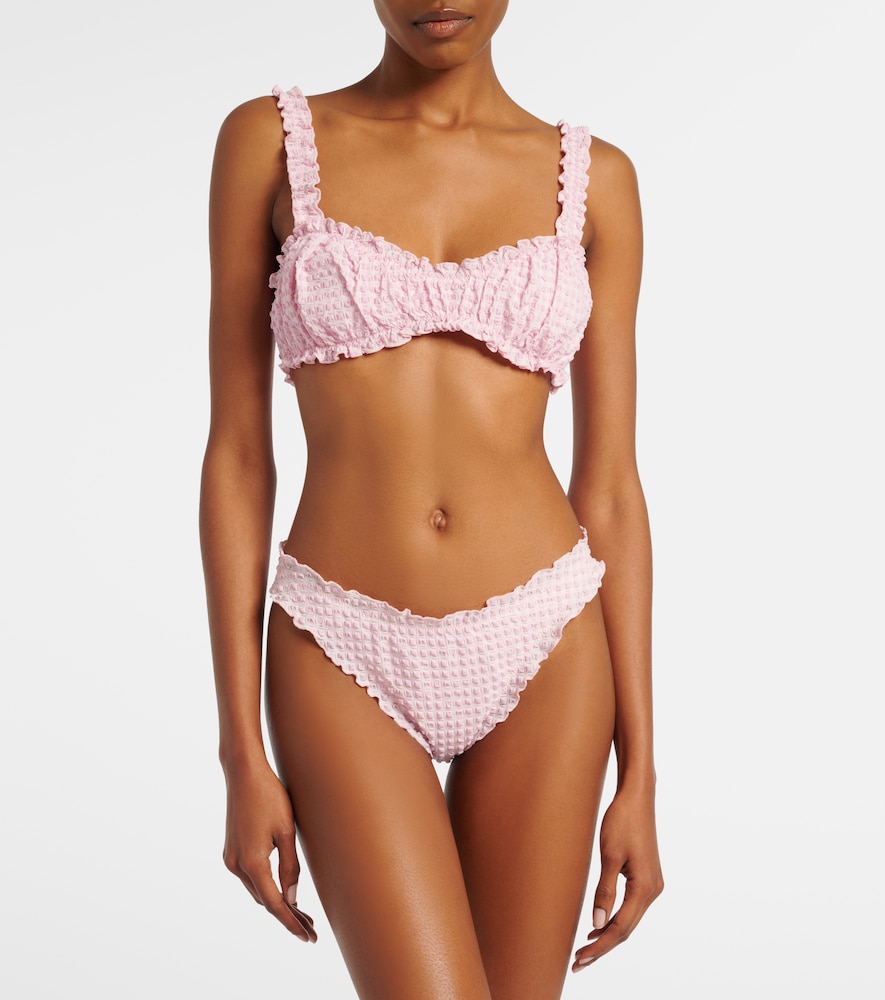  Simkhai Simkhai Ruffled Checked Bikini Top 