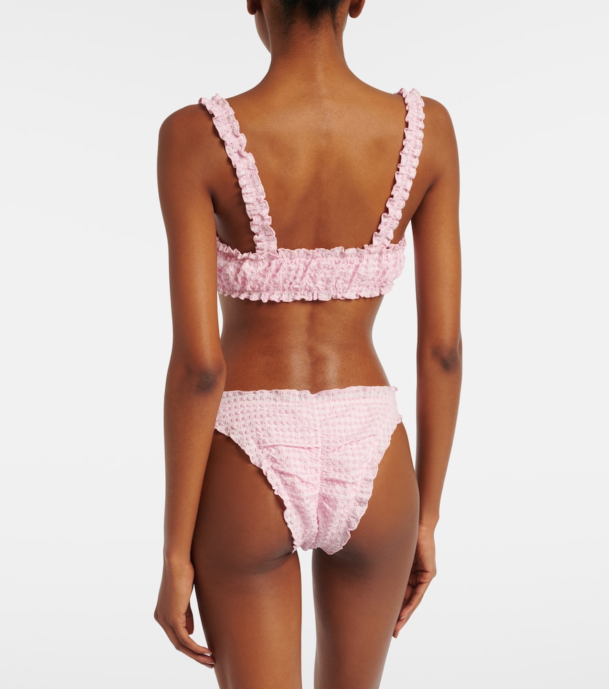  Simkhai Simkhai Ruffled Checked Bikini Top 