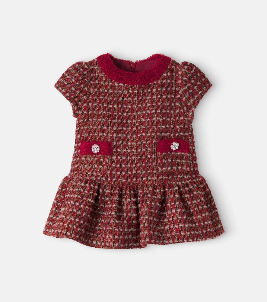 Verziertes Baby Kleid aus Woll-Bouclé