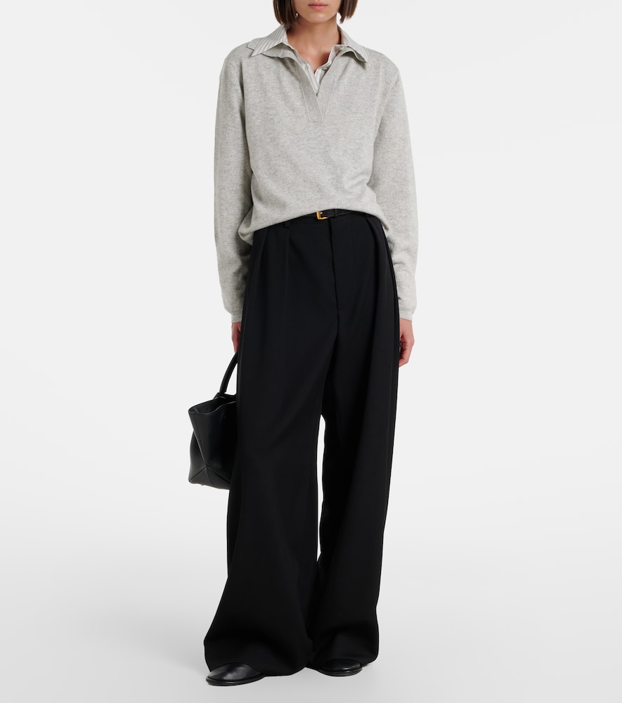 Cotton And Cashmere Polo Sweater