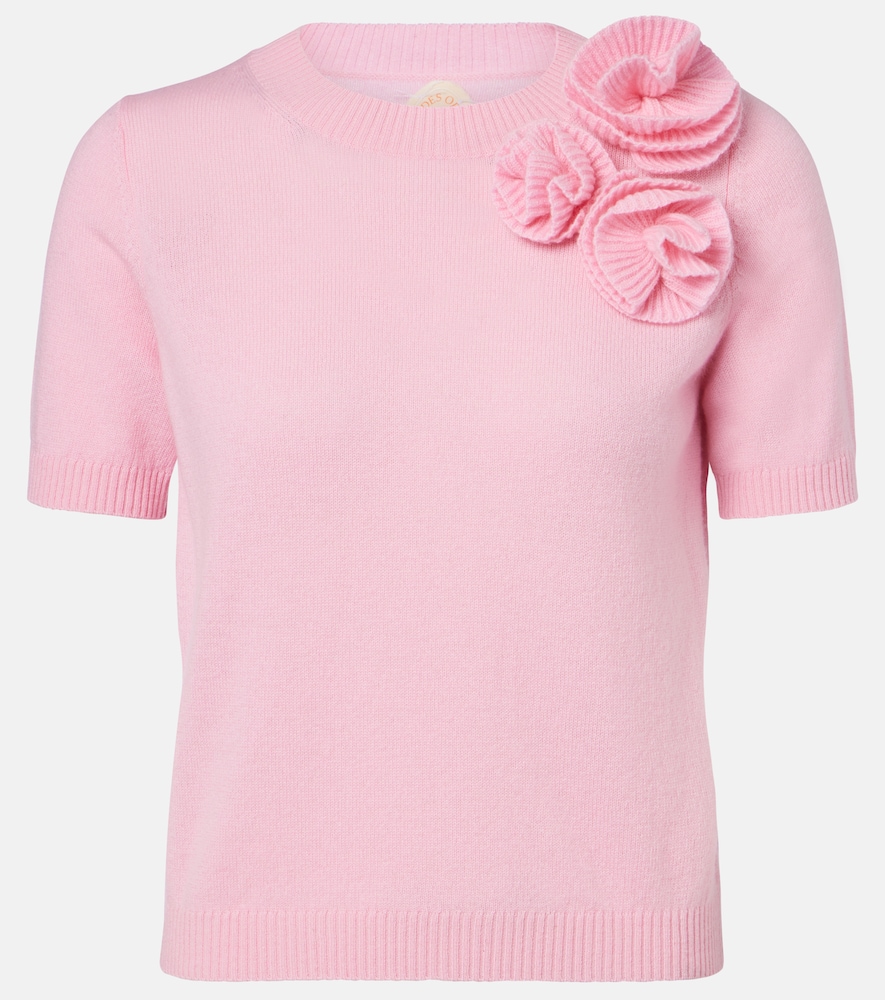 Jardin des Orangers Floral-appliqué wool and cashmere sweater