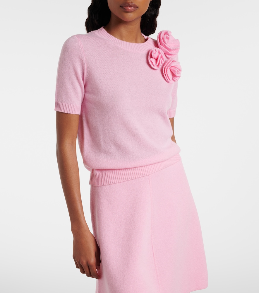 Jardin des Orangers Floral-appliqué wool and cashmere sweater