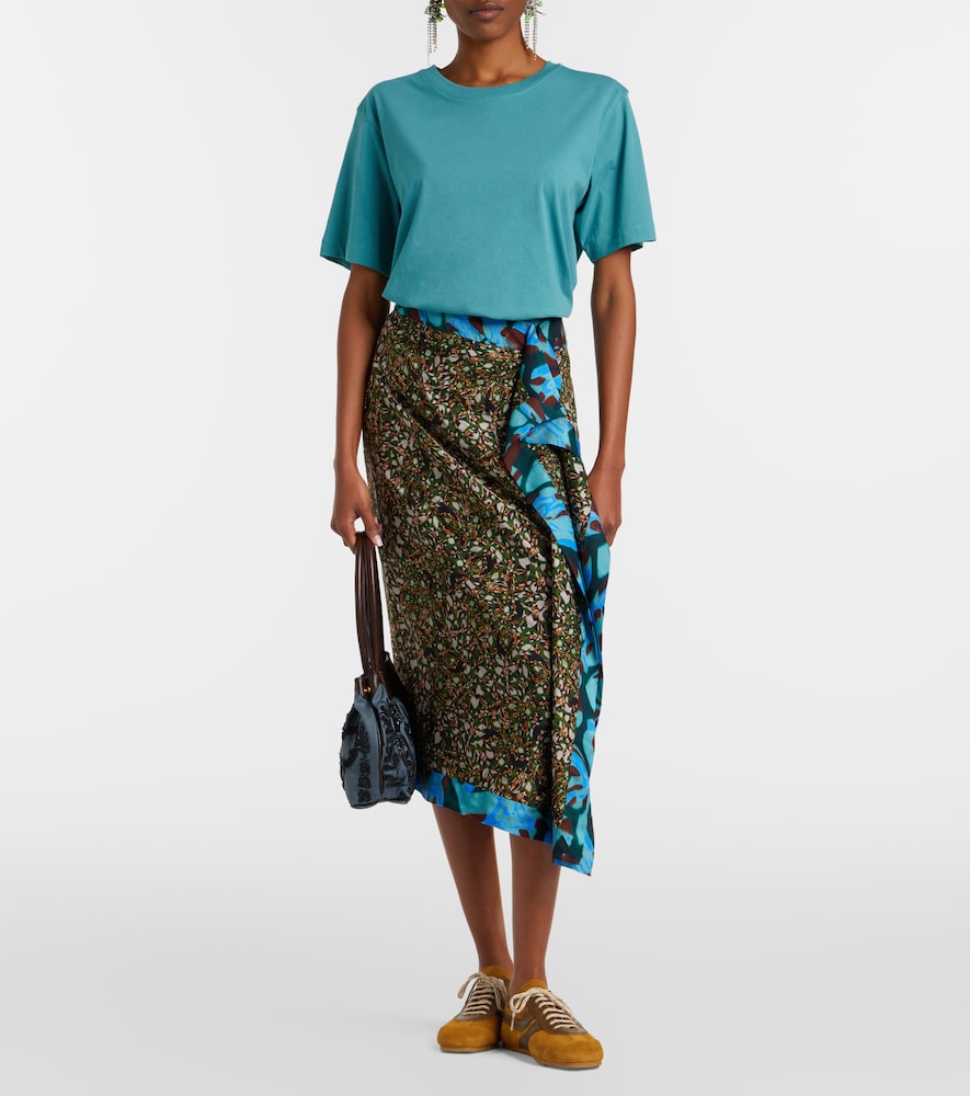 Dries Van Noten Printed ruffled midi skirt | Thumbnail 3