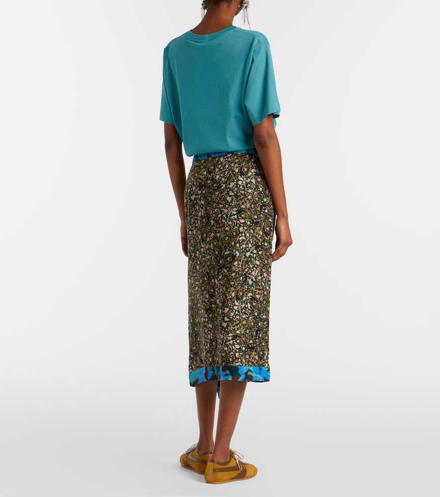 Dries Van Noten Printed ruffled midi skirt | Thumbnail 4