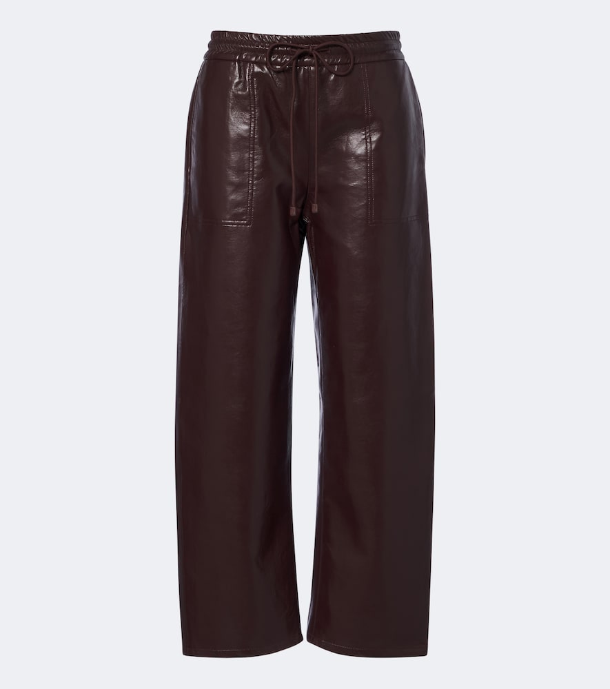 Pantaloni a gamba larga in pelle