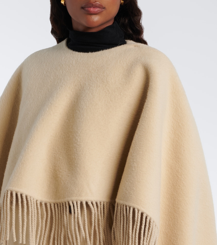 Róhe Fringed Scarf-Detail Wool And Alpaca Coat