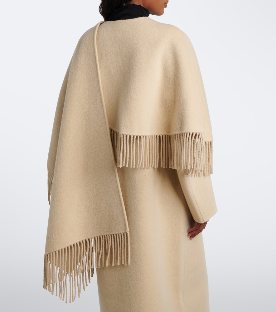 Róhe Fringed Scarf-Detail Wool And Alpaca Coat