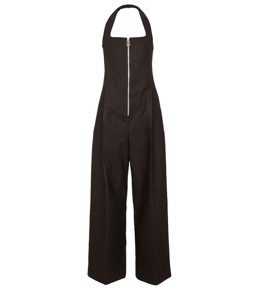 BOTTEGA VENETA LINEN-BLEND WIDE-LEG JUMPSUIT,P00560840