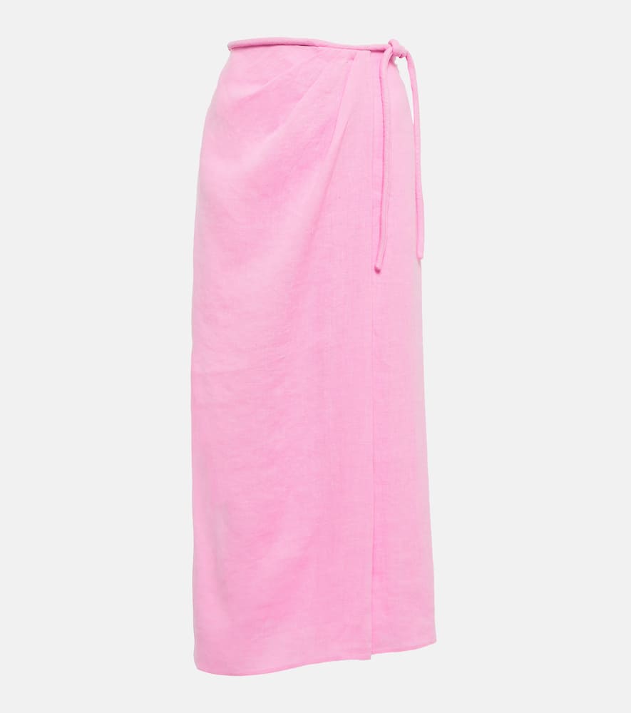 Nanushka Linen midi skirt