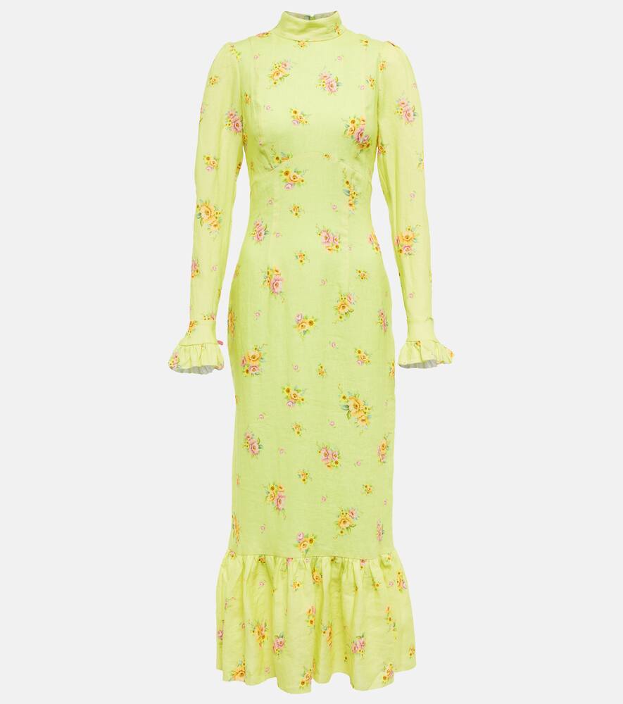 Clementine floral linen midi dress