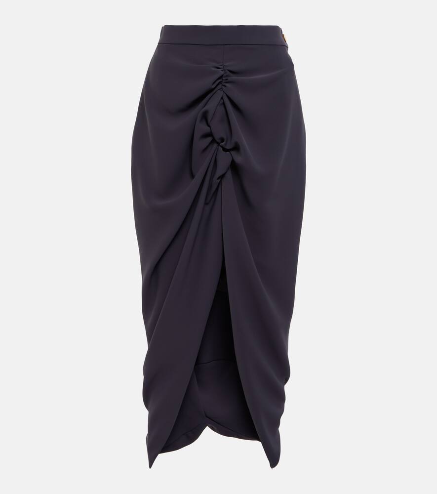 Vivienne Westwood Pinstriped Wool And Cotton Midi Skirt In Blue