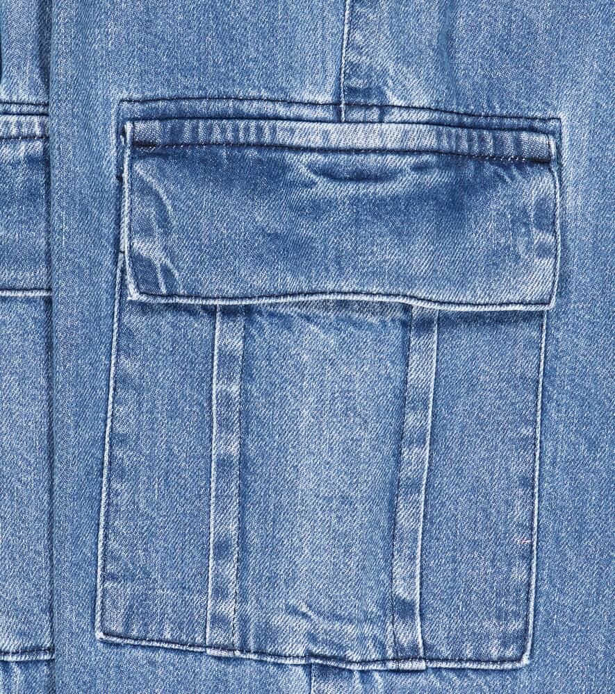 The New Society Gabriella Cargo Jeans In Blue Denim