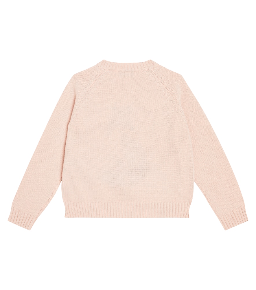 Shop Il Gufo Embroidered Virgin Wool Sweater In White